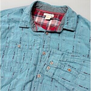 CARBON 2 COBALT Mens L~Double Layer Weave Flannel~Multi Plaid/Green~Heavywt